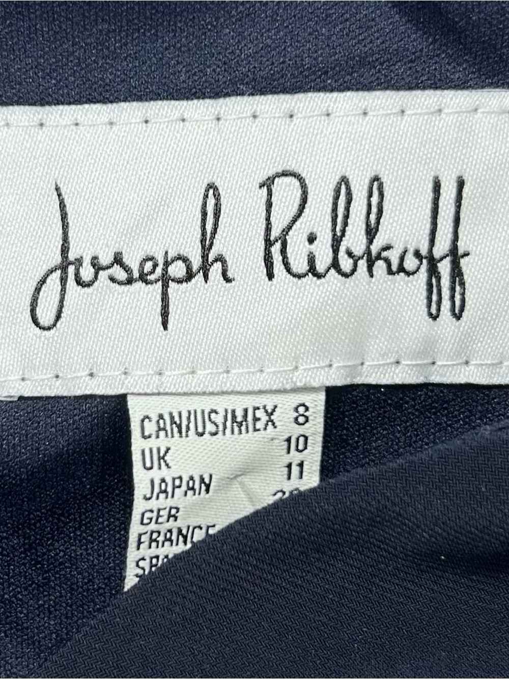 Joseph Ribkoff Faux Wrap Sheath Dress Ruched Navy Cocktail Office Women’s 8 - Picture 4 of 8